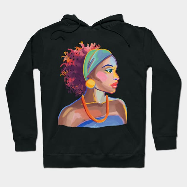 Cute Afro Women Hoodie by B&C Fashion